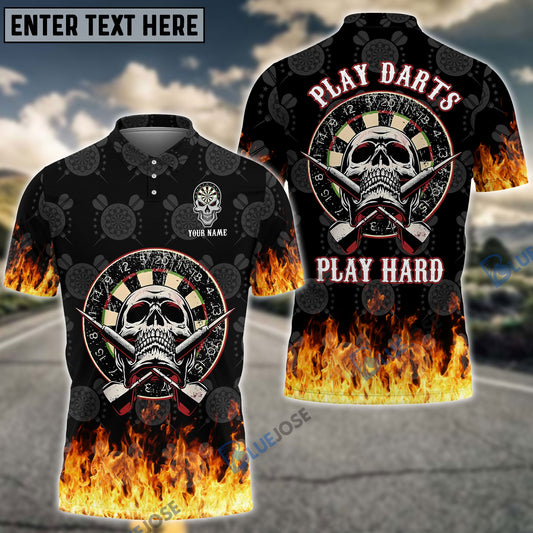 Frenzidea Play Darts Play Hard Flame Custom Darts Shirts