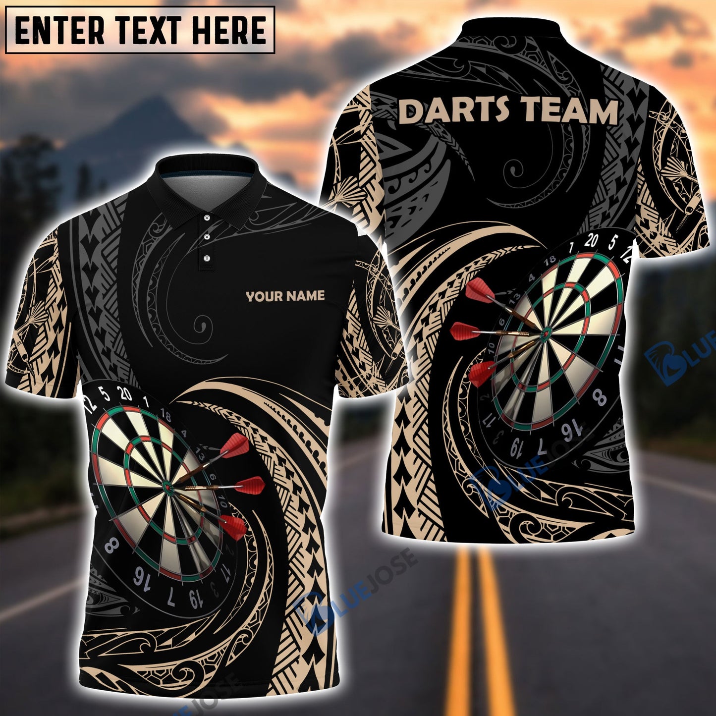 Frenzidea Rolling Tribal Pattern Custom Darts Shirts