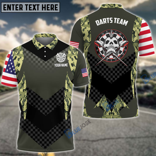 Frenzidea Skull Punk Camouflage Custom Polo Shirts
