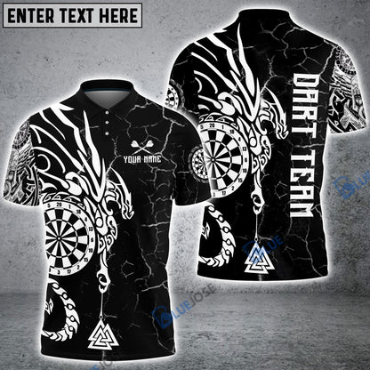 Frenzidea Viking Runes Black White Custom Darts Shirts