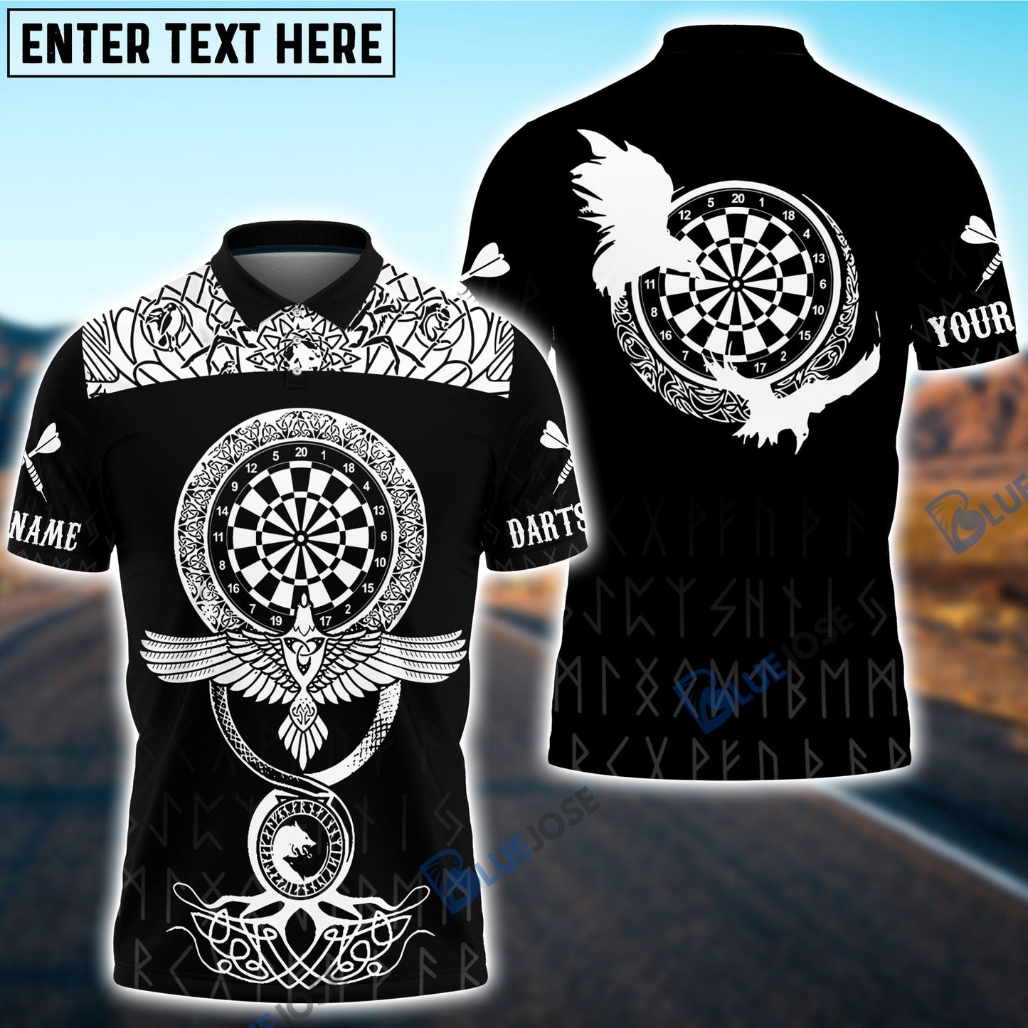 Frenzidea Viking Warrior Tattoo Version Custom Darts Shirts