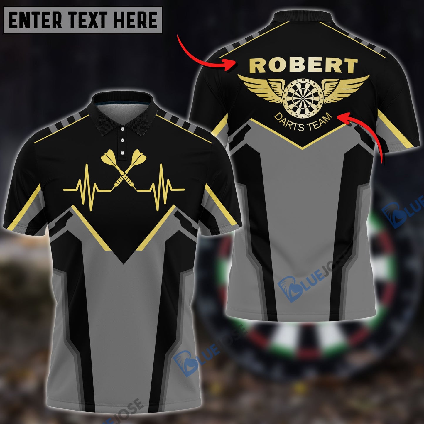 Frenzidea Darts Heart Pulse Line Custom Darts Shirts