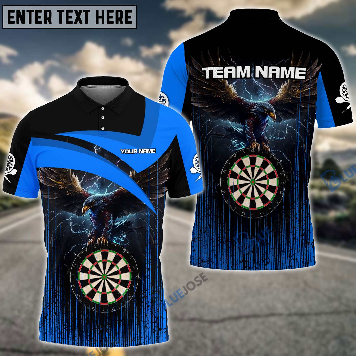 Frenzidea Dart Board Eagle Personalized Name, Team Name 3D Shirt (4 Colors)