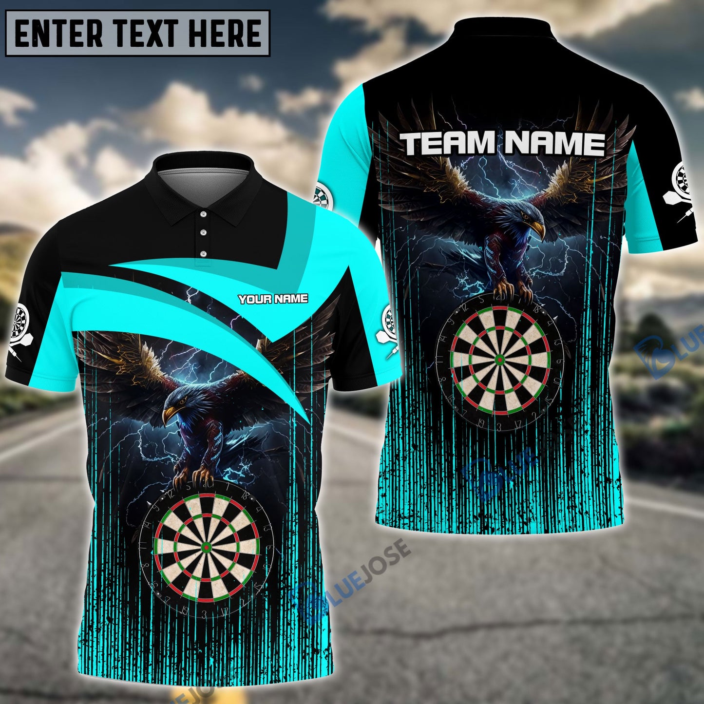 Frenzidea Dart Board Eagle Personalized Name, Team Name 3D Shirt (4 Colors)