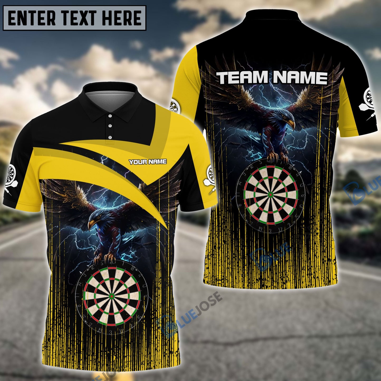 Frenzidea Dart Board Eagle Personalized Name, Team Name 3D Shirt (4 Colors)