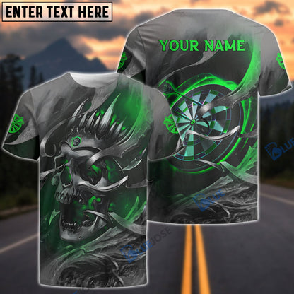 Frenzidea Green Skull Dartboard Personalized Name 3D Shirt