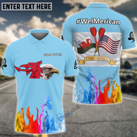 Frenzidea Darts WelMerican Personalized Name 3D Shirt