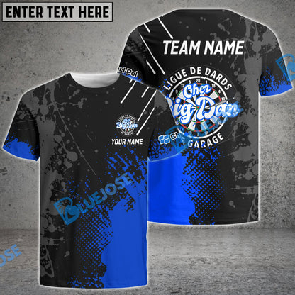 Frenzideas Darts Paint Style Blue Charl-Pol Logo Customized Name 3D Shirt