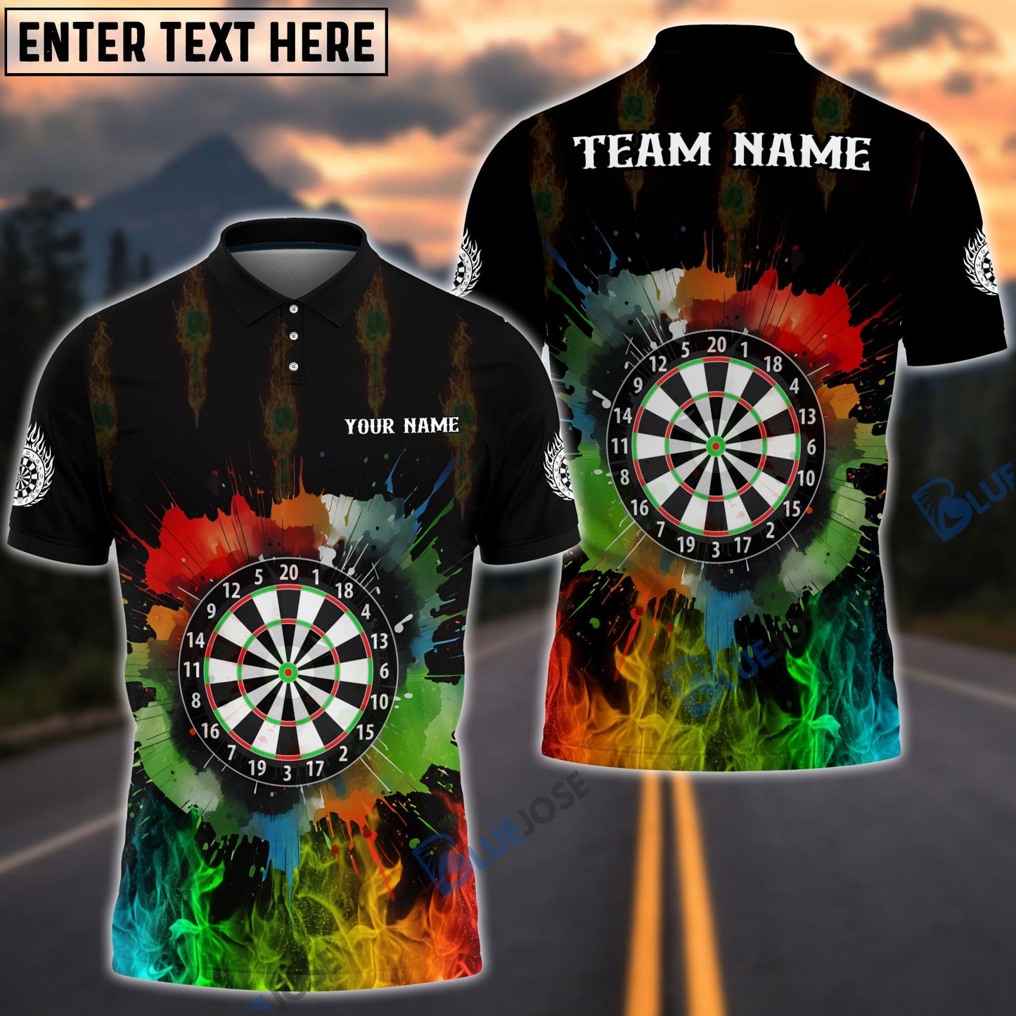 Frenzidea Colorful DartBoard Personalized Name, Team Name 3D Shirt