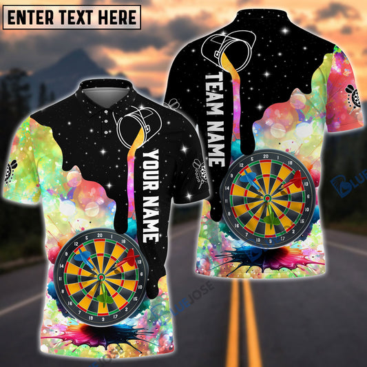 Frenzidea Rainbow Color DartBoard Personalized Name, Team Name 3D Shirt