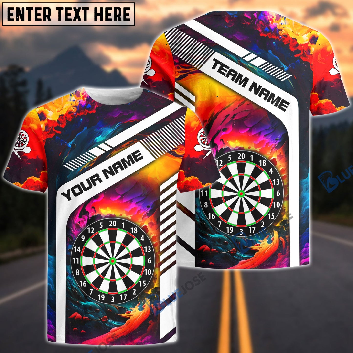 Frenzidea Rainbow Dart Board Personalized Name 3D Shirt
