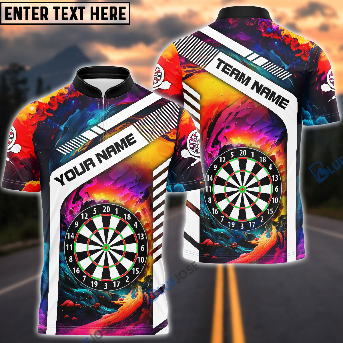 Frenzidea Rainbow Dart Board Personalized Name 3D Shirt