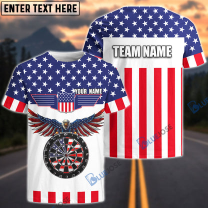 Frenzidea USA Flag Dartboard Personalized Name, Team Name 3D Shirt