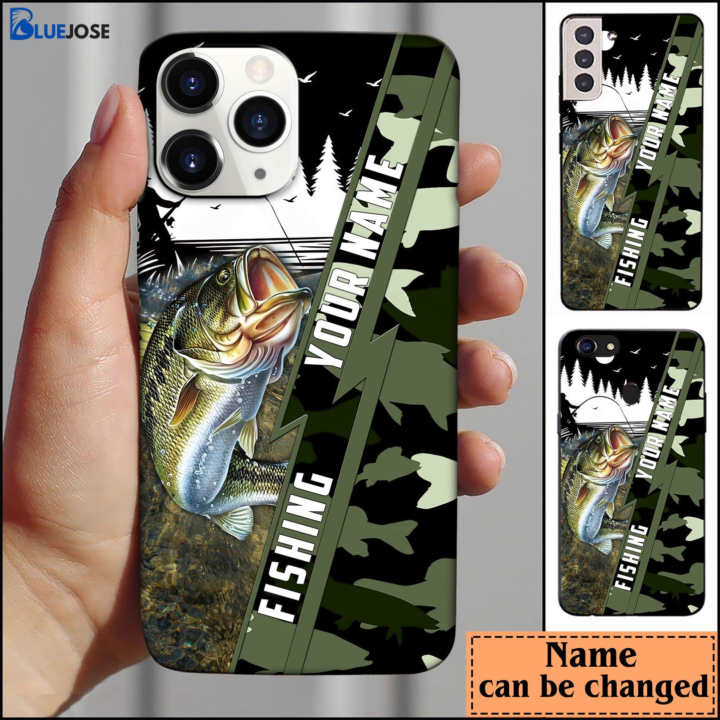 Frenzidea Bass Fishing Personalized Name Phone Case