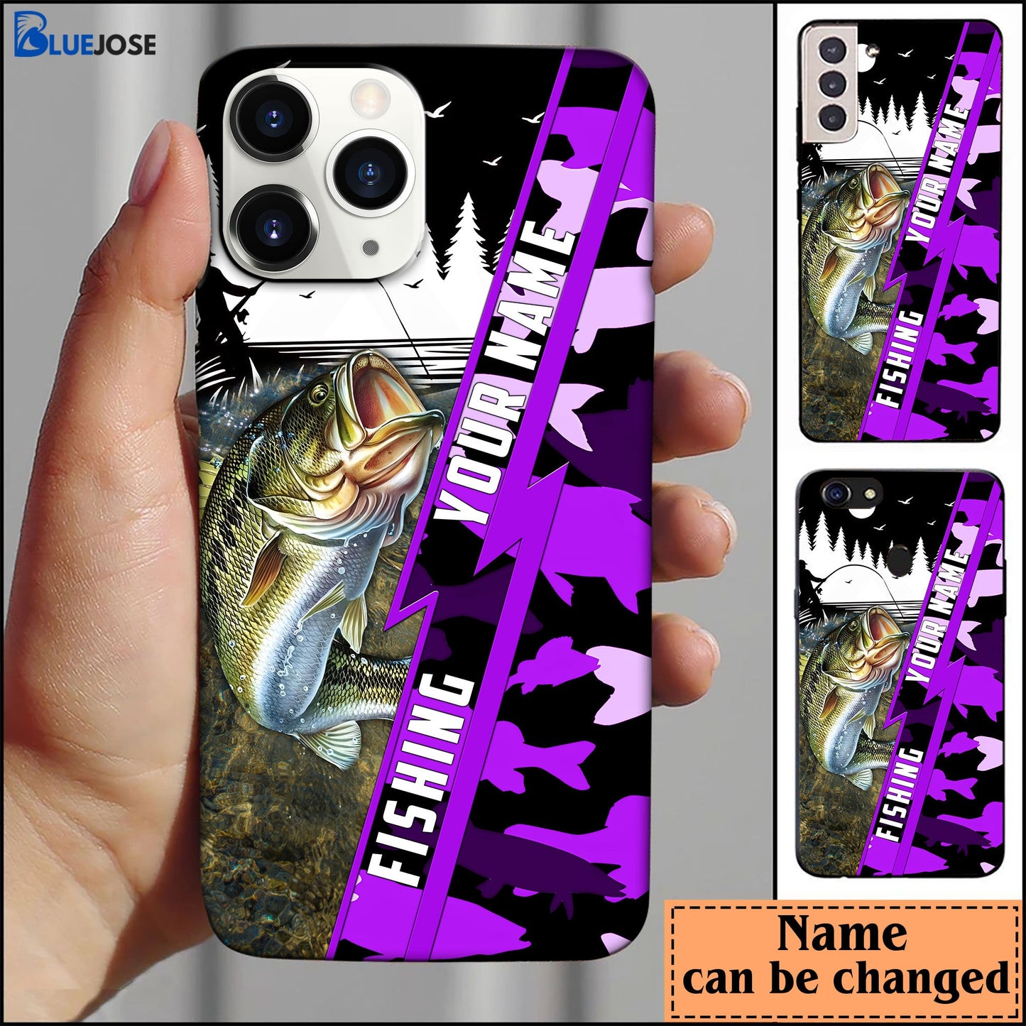 Frenzidea Bass Fishing Personalized Name Phone Case