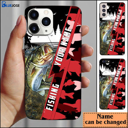 Frenzidea Bass Fishing Personalized Name Phone Case
