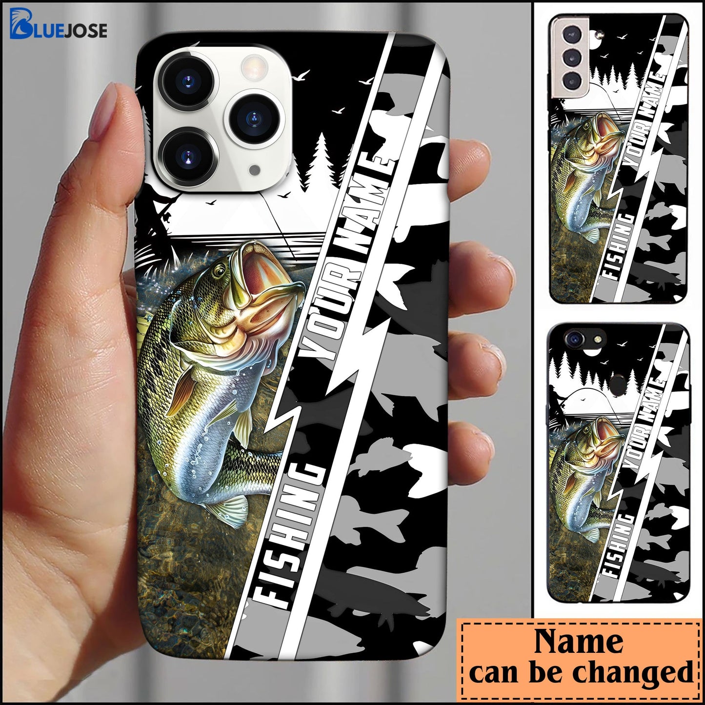 Frenzidea Bass Fishing Personalized Name Phone Case