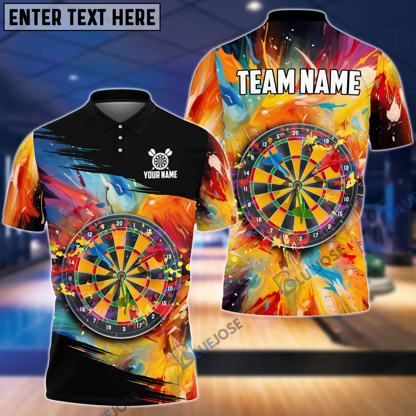 Frenzidea Colorful Dart Personalized Name, Team Name 3D Shirt