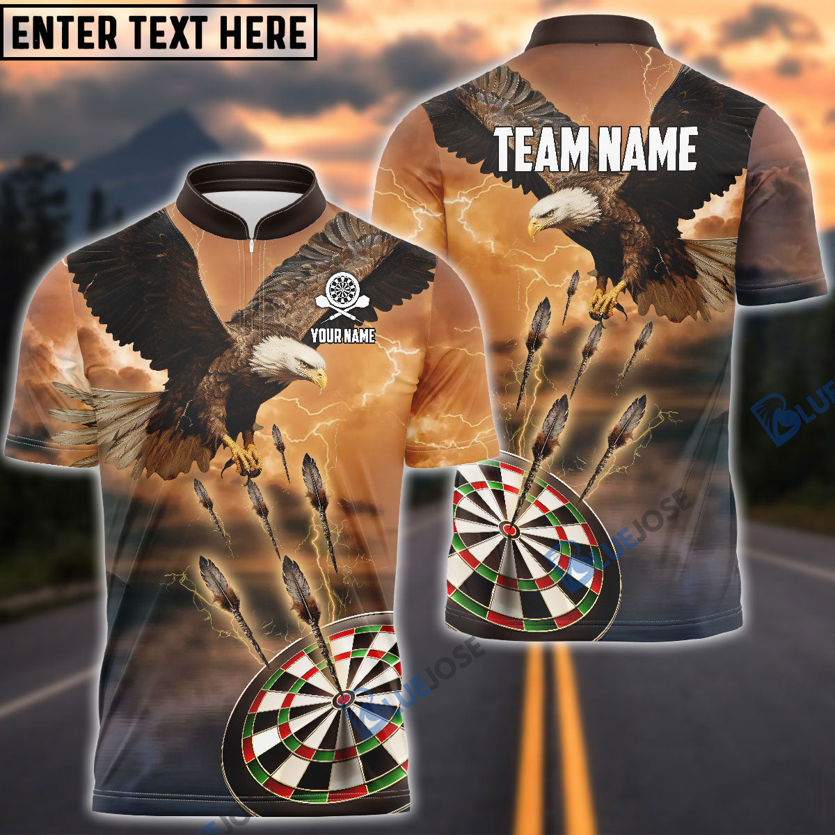 frenzidea Dartboard Eagle Personalized Name, Team Name 3D Shirt