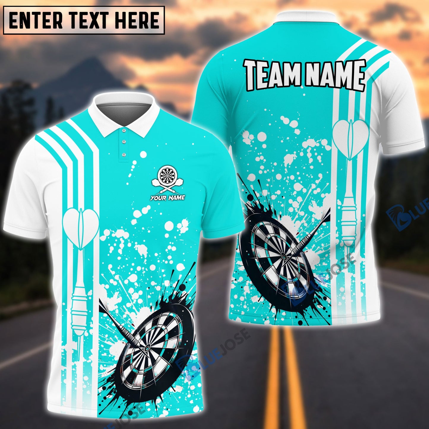 Frenzidea Ink Splatter Dart And Dartboard Personalized Name, Team Name 3D Shirt (4 Colors)
