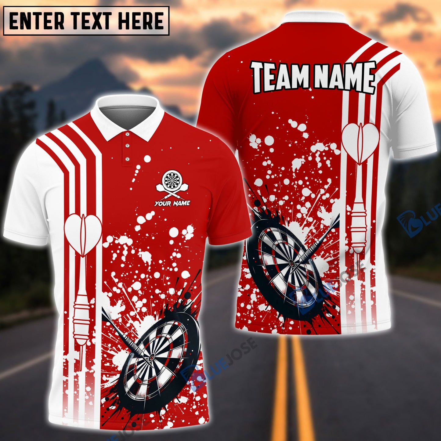 Frenzidea Ink Splatter Dart And Dartboard Personalized Name, Team Name 3D Shirt (4 Colors)