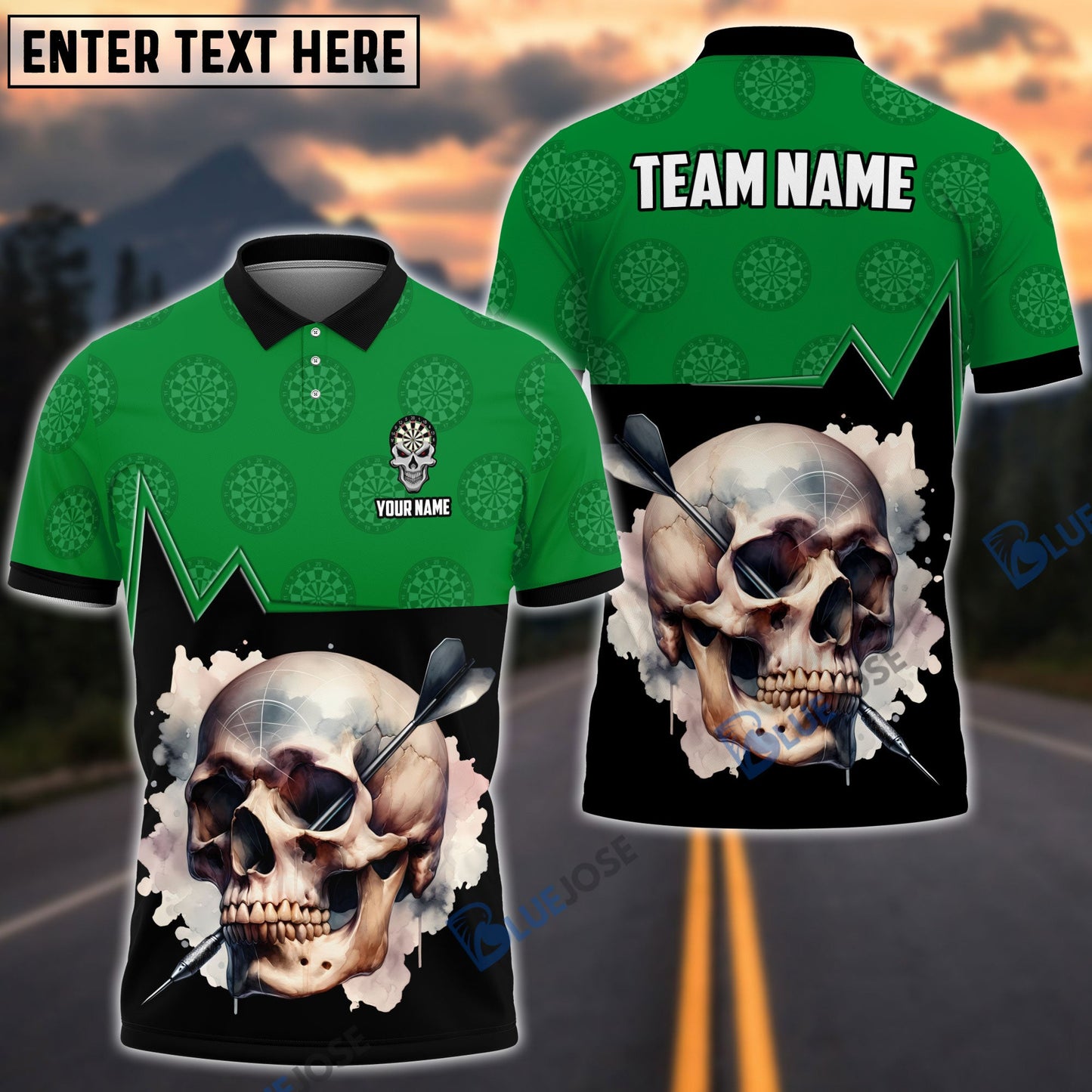frenzidea Skull Dartboard Personalized Name, Team Name 3D Shirt (5 Colors)