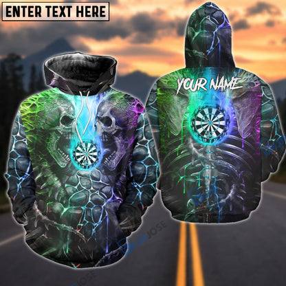 Frenzidea Dart Skull Rainbow Personalized Name 3D Shirt