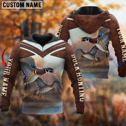 frenzidea Customized Name Duck Hunting Pattern 3D Shirts