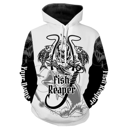 frenzidea Fish Reaper Bass Fishing Custome Name 3D Hoodie