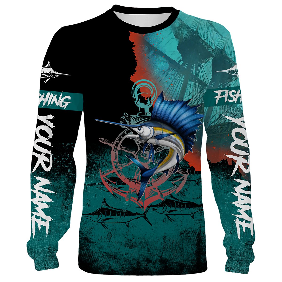 Frenzidea Sailfish Fishing Customize Name 3D Shirts