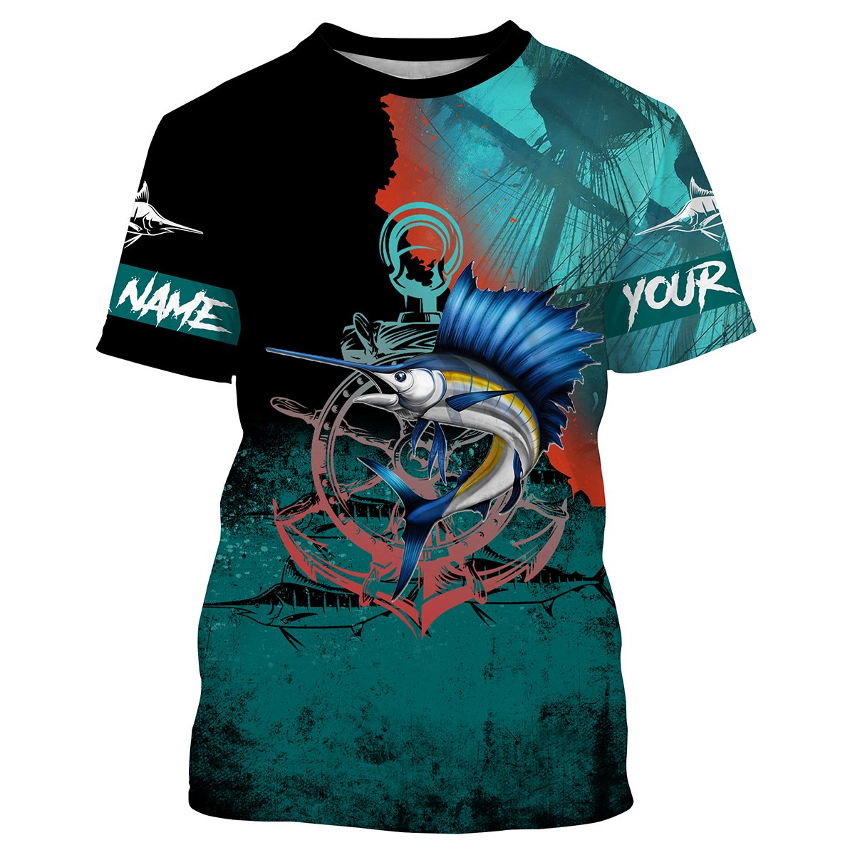 Frenzidea Sailfish Fishing Customize Name 3D Shirts