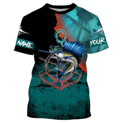 Frenzidea Sailfish Fishing Customize Name 3D Shirts