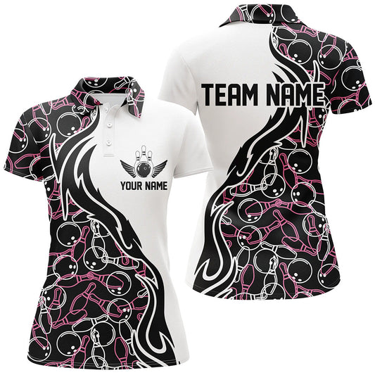 Frenzideas Bowling Pattern Classic Personalized All Over Printed Shirt For Women