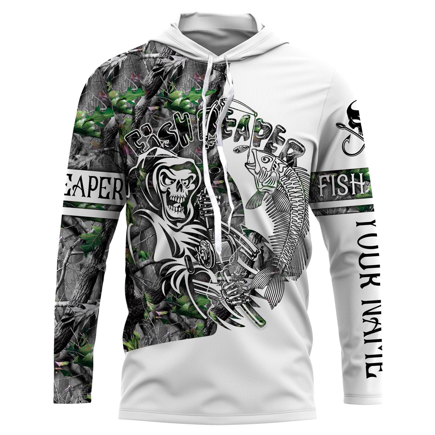 Frenzidea Halloween Fish Reaper Fishing Camouflage Custom Name 3D Shirts