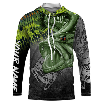 Frenzidea Largemouth Bass Reaper Fish Skeleton Custom Name Fishing Shirt