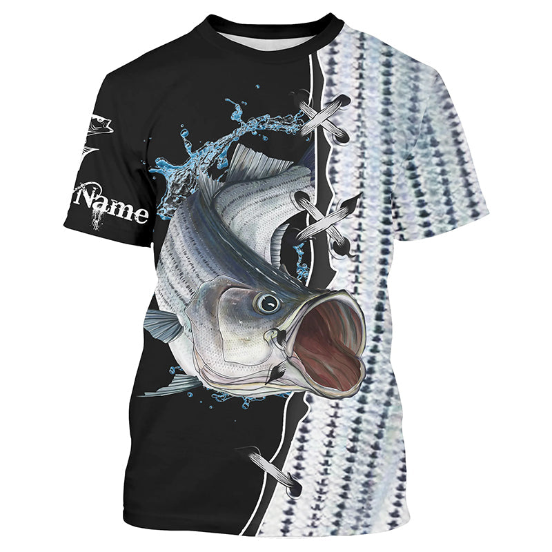 Frenzidea Striped Bass Striper Fishing Customize Name Tournament 3D Shirts