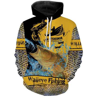 frenzidea I Am A Fisherman Walleye Fishing Custome Name 3D Hoodie