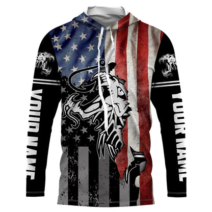 Frenzidea Halloween Fish Reaper Skull Fishing American Flag 4Th July Custom Name Fishing Shirts