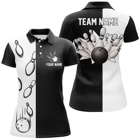 Frenzideas Bowling All Style Customized Name 3D Shirt For Women