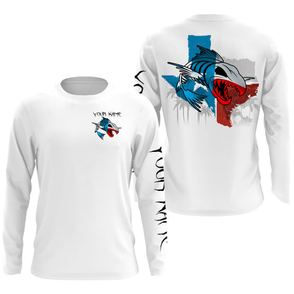 Frenzidea Halloween Texas Fishing Fish Reaper Skull Custom Name Long Sleeve Shirt