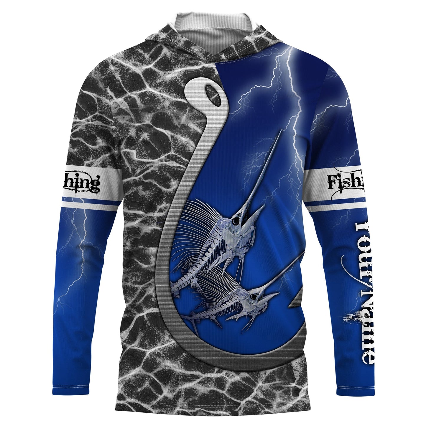 Frenzidea Marlin Fishing Fish Reaper Fish Hook Fish Skull Custom Name Long Sleeve