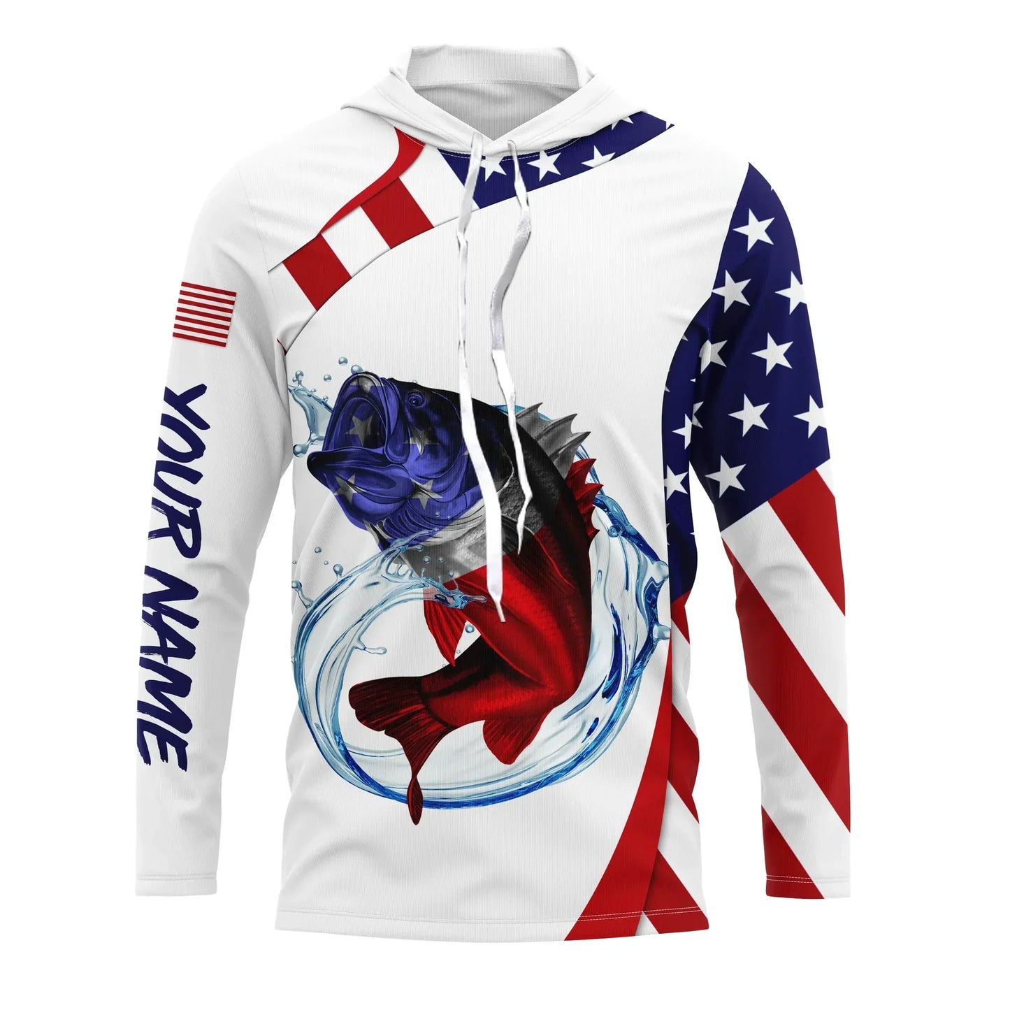 Frenzidea Largemouth Bass Fishing American Flag Patriotic Personalized 3D Shirts