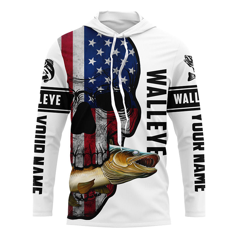 Frenzidea Walleye Fishing American Flag Fish Reaper Custom Name 3D Shirts