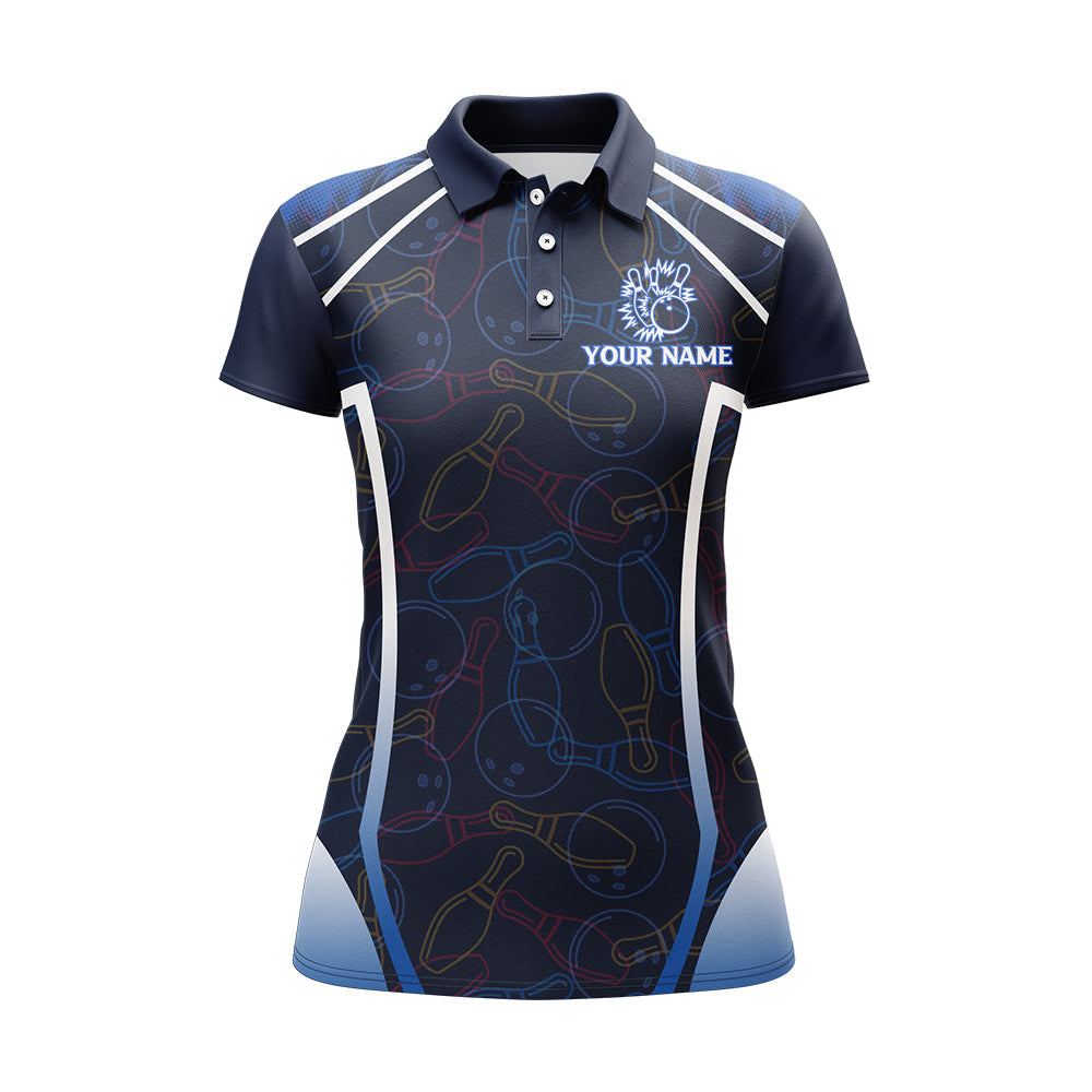 Frenzidea Funny Blue Bowling Your Ball Will Be Right Back Premium Customized Name 3D Shirt For Women