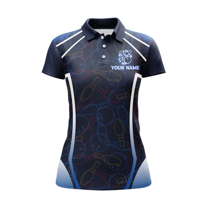 Frenzidea Funny Blue Bowling Your Ball Will Be Right Back Premium Customized Name 3D Shirt For Women