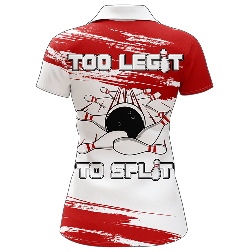 Frenzidea Red & White Bowling Too Legit Too Split Premium Customized Name 3D Shirt For Women