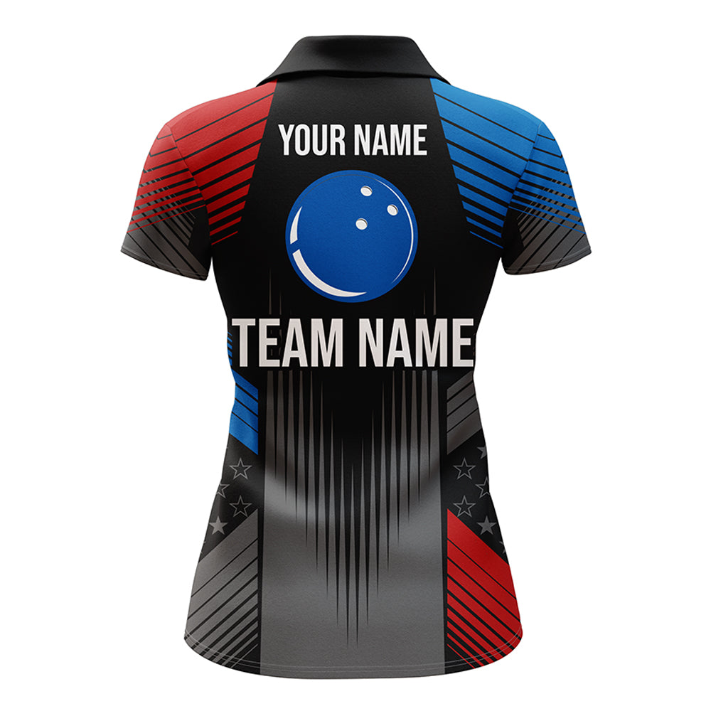 Frenzidea USA Bowling For Team Patriotic Premium Customized Name 3D Shirt For Women