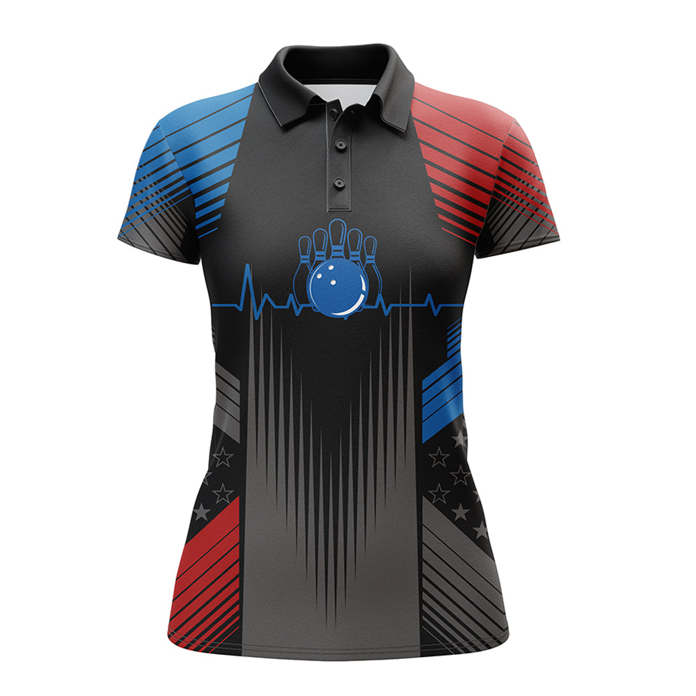 Frenzidea USA Bowling For Team Patriotic Premium Customized Name 3D Shirt For Women