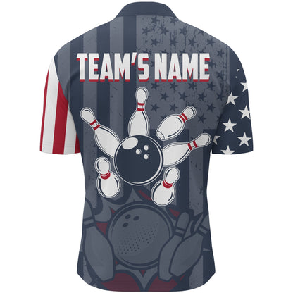 Frenzidea Bowling Shirts US Flag 3D Shirt