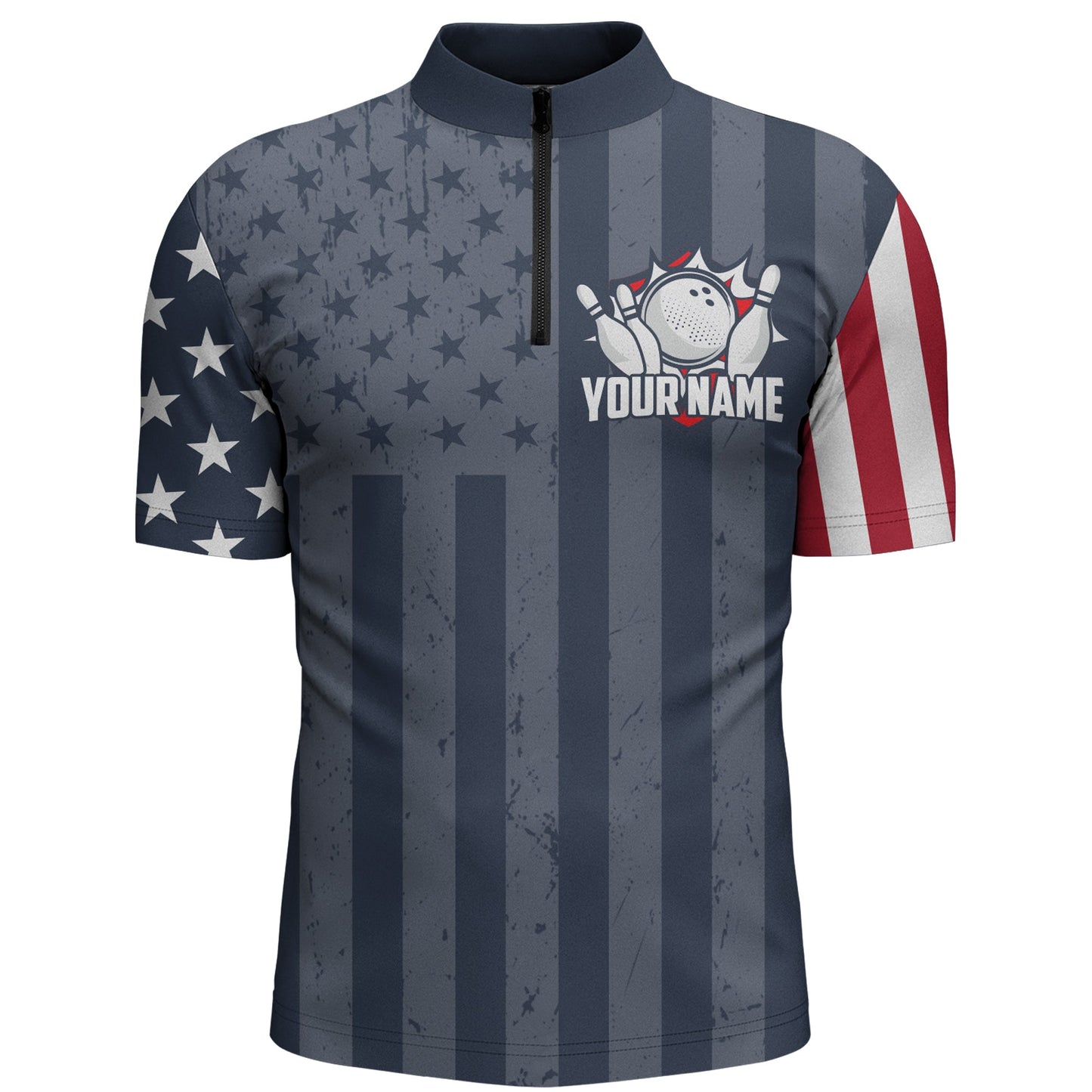 Frenzidea Bowling Shirts US Flag 3D Shirt